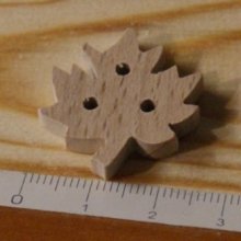 Handmade maple leaf knob 25mm solid wood embellishment scrapbooking nature forest tree leaf