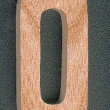 Number 0 in solid wood 5 cm cut manually
