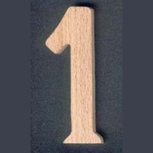 Number 1 in wood ht 10cm to paint
