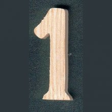 Number 1 in wood 5 cm to decorate, to paint
