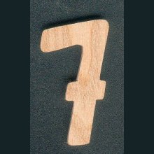 Number 7 in ash wood height 5 cm to stick, signage