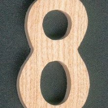 Number 8 in wood 5 cm, to paint, to glue, 