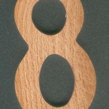 Number 8 ht 8cm, marking, handmade solid wood