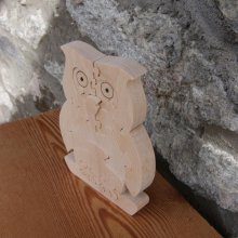 owl, owl puzzle 12 pieces handmade Hetre
