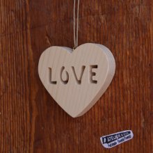 LOVE wooden heart, Valentine's Day heart, wedding decoration, wooden wedding gift or original Christmas ball, very natural