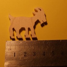 miniature figurine goat thickness 3mm embellishment to paint and glue solid wood handmade