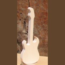 Wooden electric guitar ht 20cm music decoration, musician gift, handmade