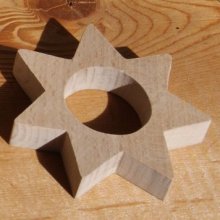 Napkin ring with star, Christmas table decoration, handmade solid wood