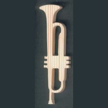 Solid spruce wood trumpet lg15cm handmade music decoration