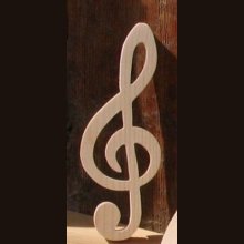 Solid wood treble clef ht 20 cm decoration music, table decoration, musician gift