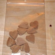 10 miniature pierced hearts to hang, to decorate for wedding, valentine's day, wooden wedding