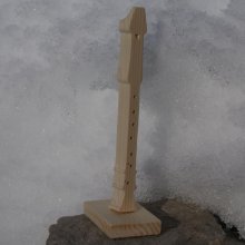 recorder mounted on a base for wedding music decoration, handmade wood