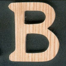 Letter B to stick in ash wood height 5 cm thickness 5 mm