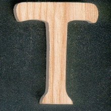 Wooden letter T, height 5 cm, to be painted or glued