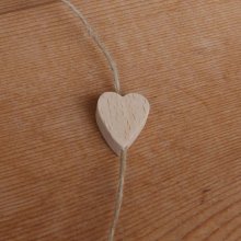 wooden bead heart V to decorate mobile, suspension, garland
