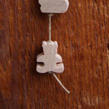 wooden bead teddy bear handmade for the manufacture of mobile and suspension, vertical drilling solid beech