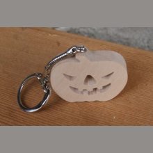 Halloween pumpkin keychain handmade solid wood