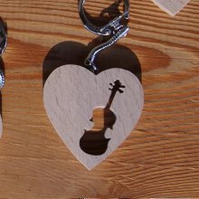 heart and violin key ring, handcrafted, violinist gift