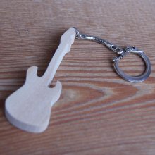 Keychain electric guitar solid cherry wood handmade gift musician guitarist
