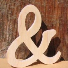 sign and 10 cm, wooden ampersand to stick