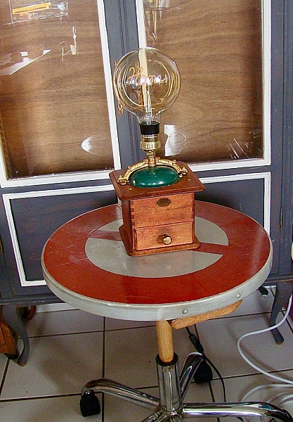 Old coffee grinder lamp EDISON
