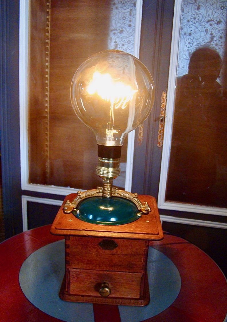 Old coffee grinder lamp EDISON