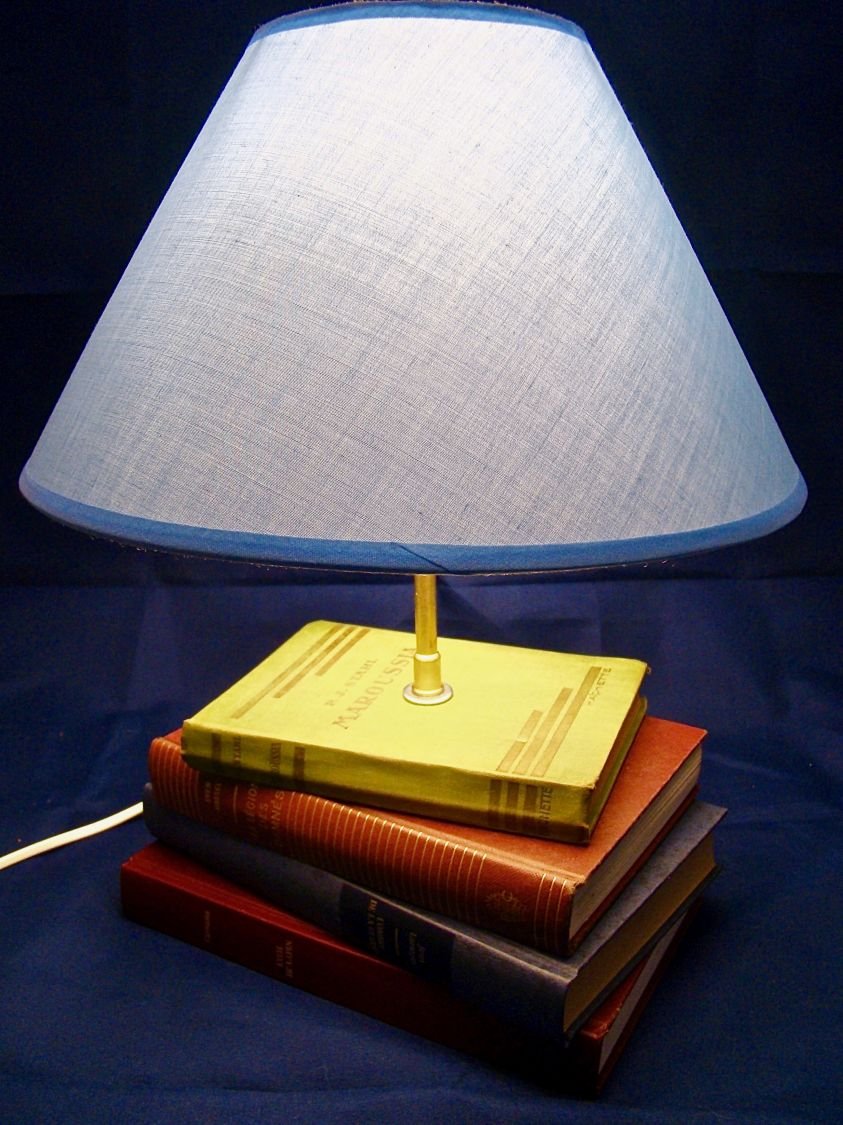 Old book lamp, blue 