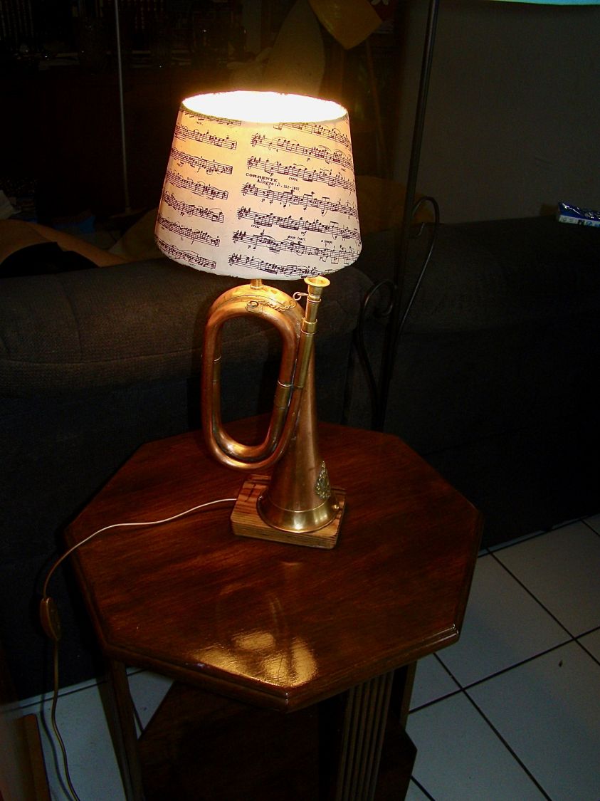 Lampe Clairon cuivre et laiton