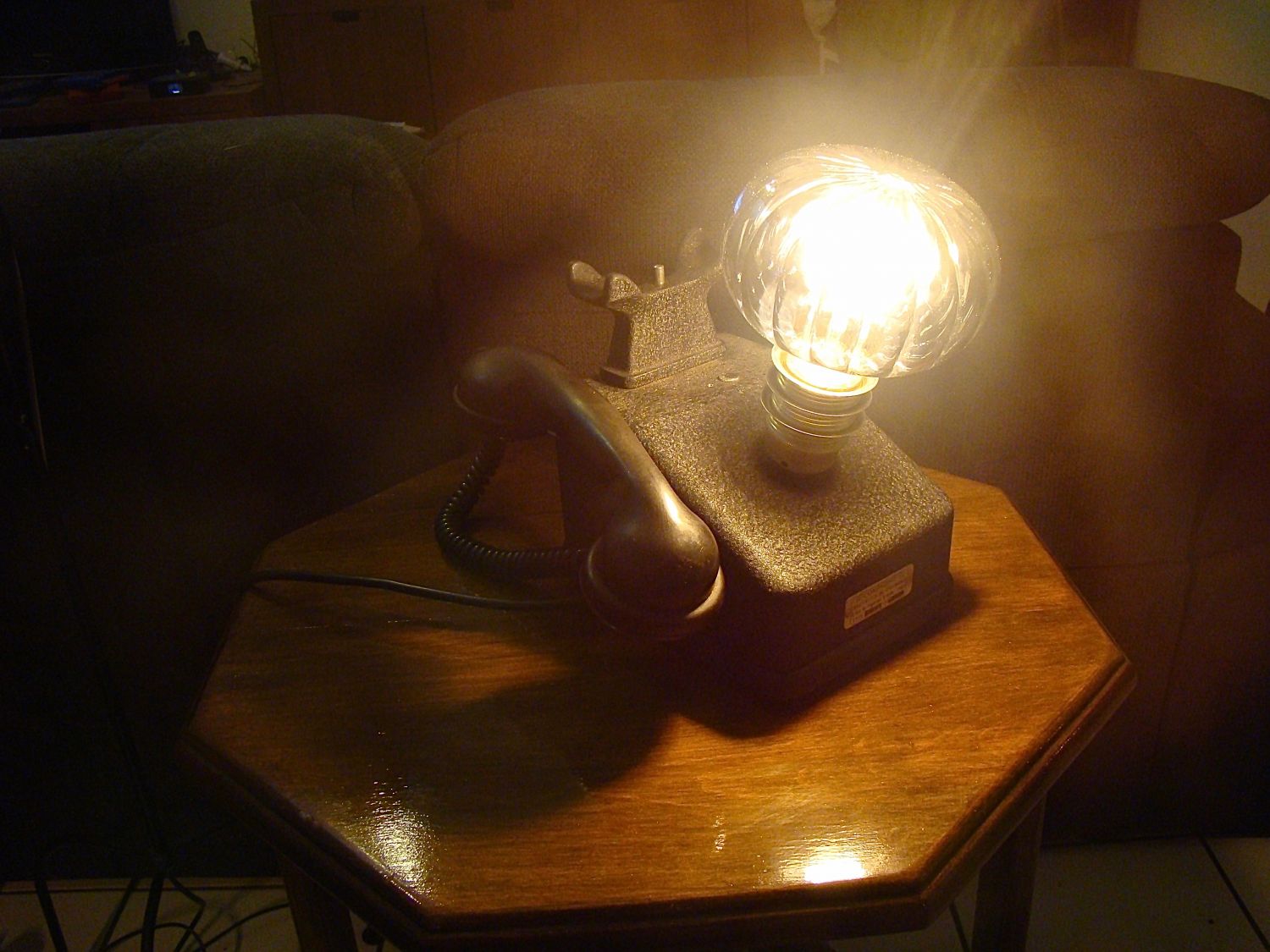Retro steampunk telephone lamp