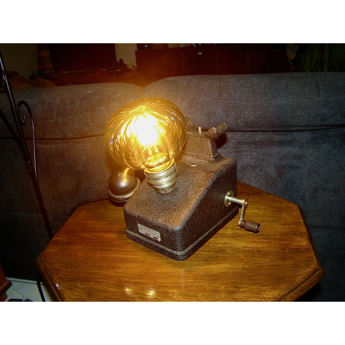 Retro steampunk telephone lamp