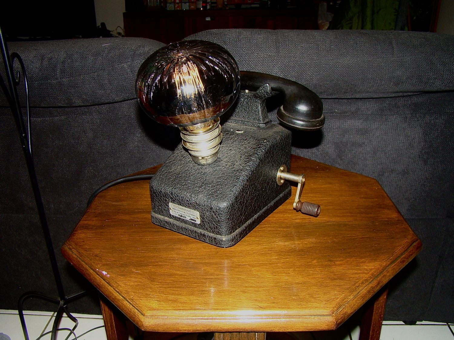 Retro steampunk telephone lamp