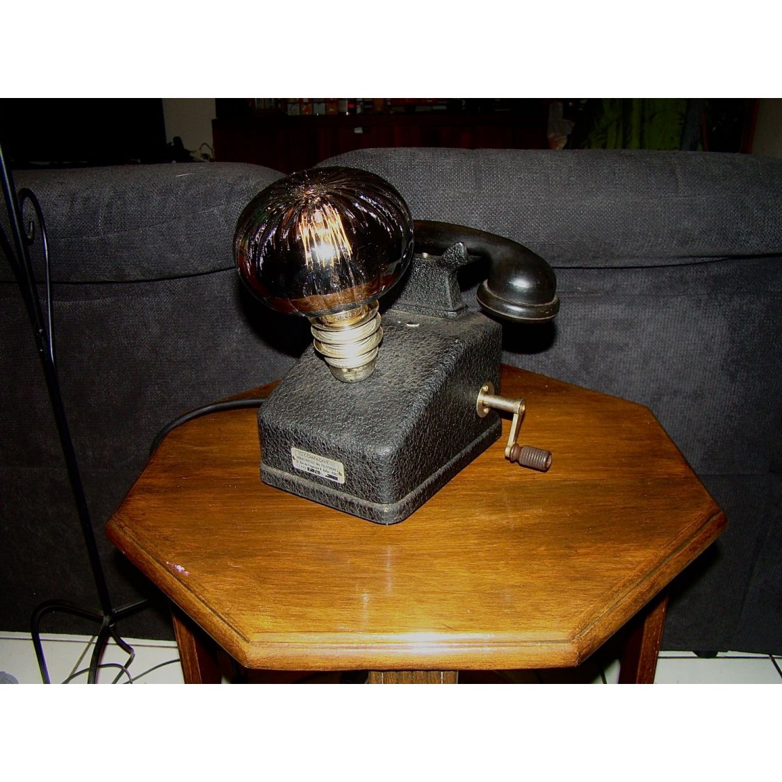 Retro steampunk telephone lamp