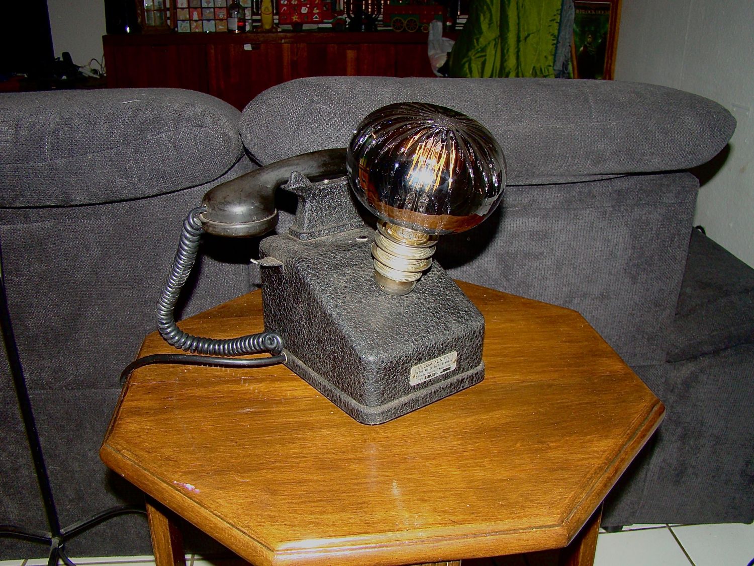 Retro steampunk telephone lamp