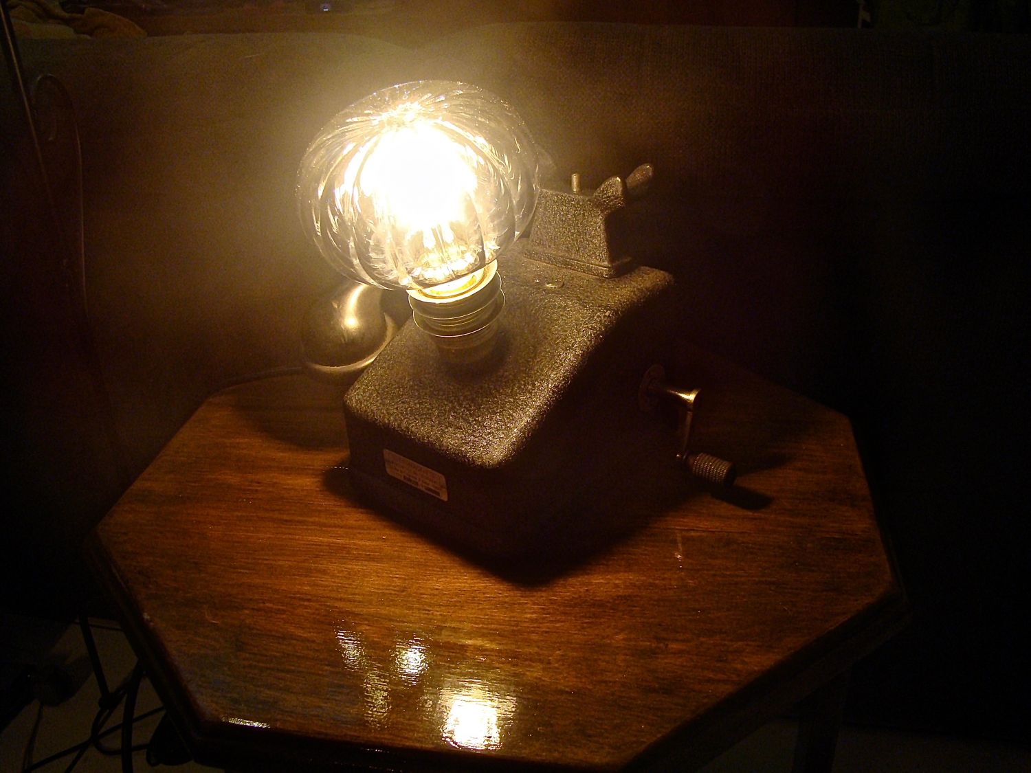 Retro steampunk telephone lamp