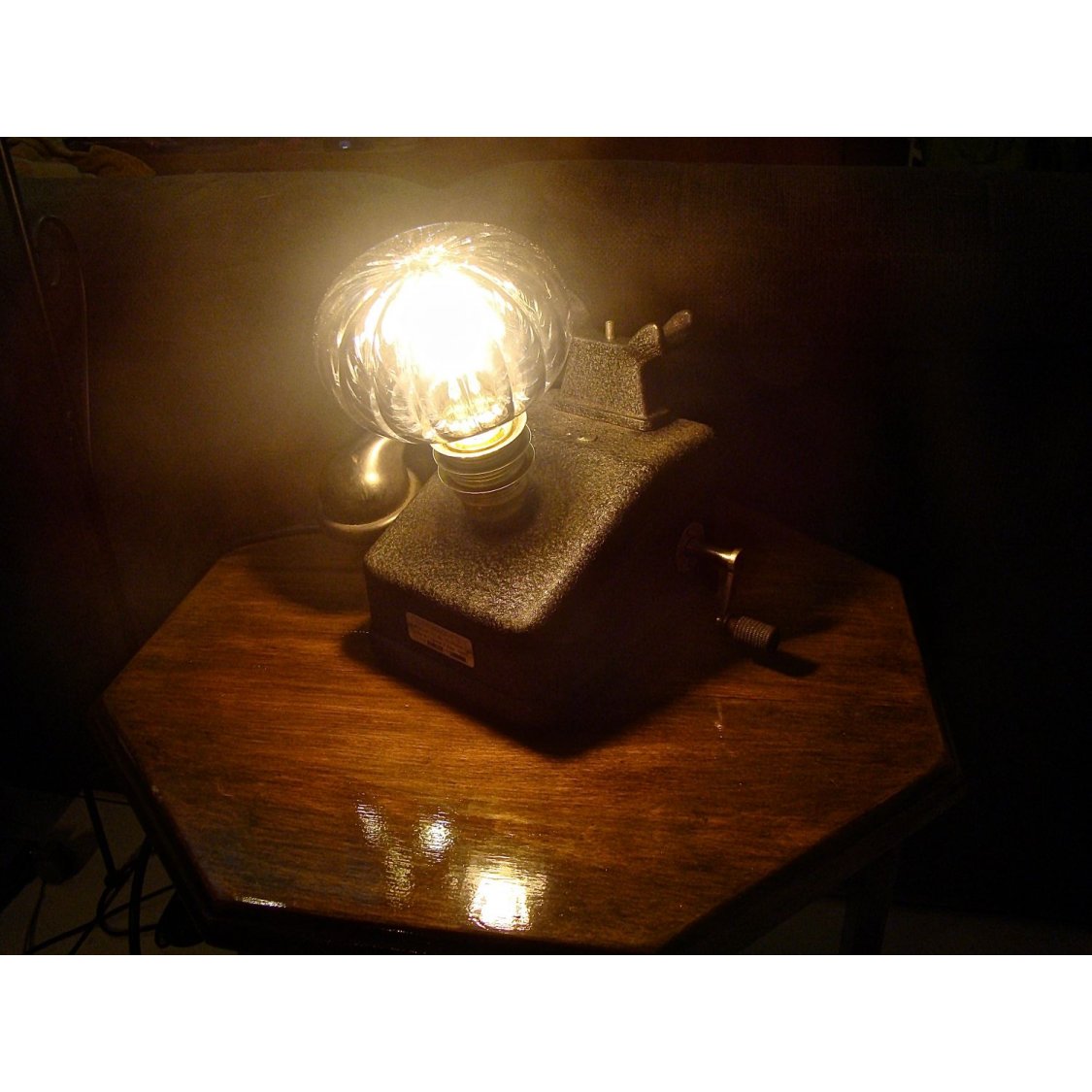 Retro steampunk telephone lamp