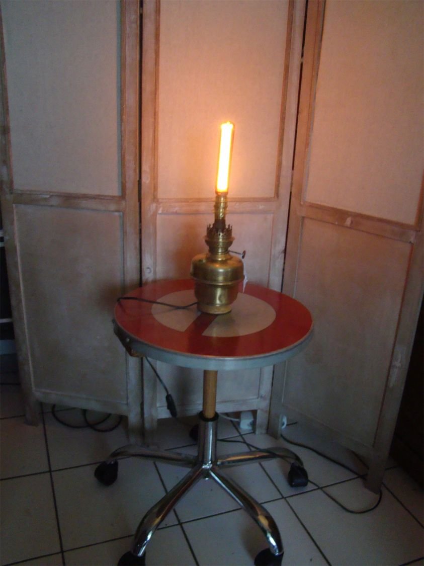 Oil lamp in brass EDISON style 