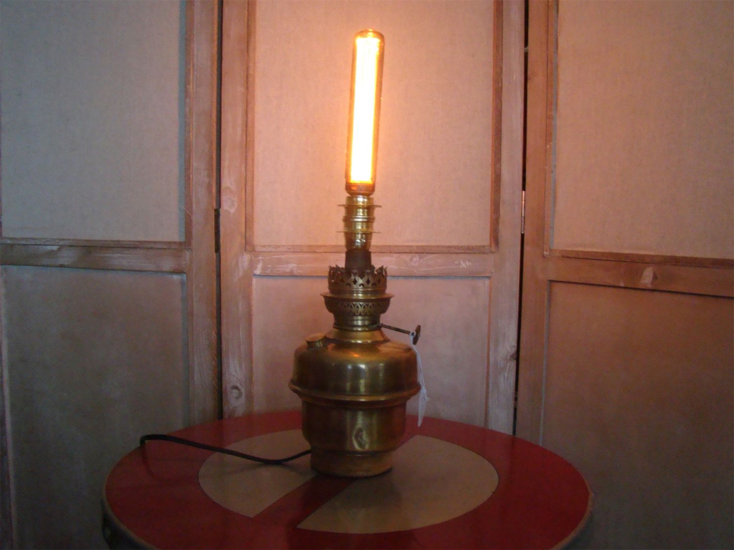 Oil lamp in brass EDISON style 