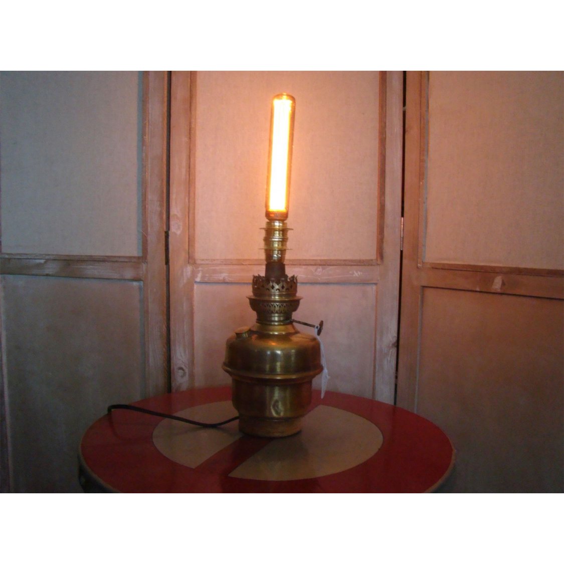 Oil lamp in brass EDISON style 