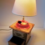 Old red coffee grinder lamp 