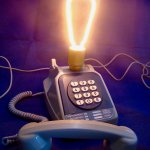 80' style blue neon phone lamp 