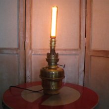 Oil lamp in brass EDISON style 