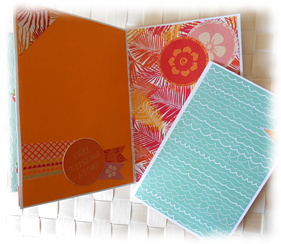 Livre de recettes, journal intime, aux couleurs du soleil "Summer Days" jaune orange vert