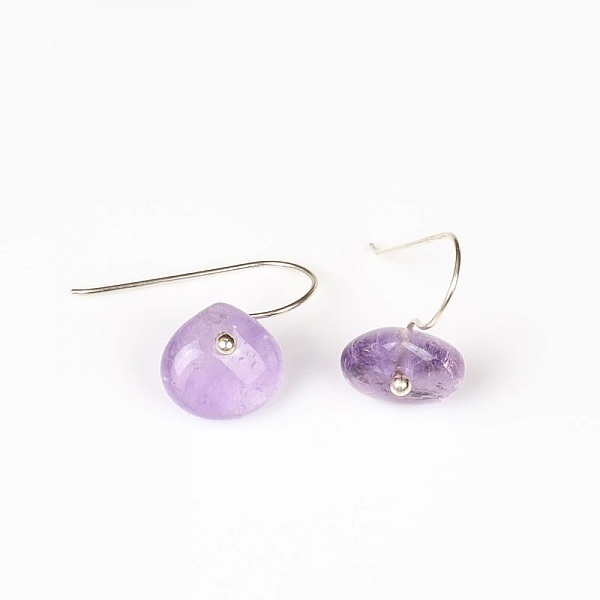 Discrete Amethyst Earrings