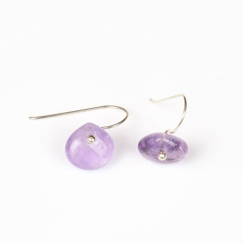 Discrete Amethyst Earrings