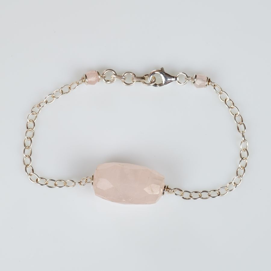 Bracelet "My Precious in Rose Quartz" Silver 925