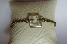 Fine bronze chain bracelet Square Crystal