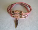 Saipan bracelet double turn pink leather 