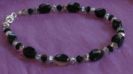 Bracelet Black Agates & Swarovski crystal 