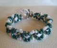 Silky White Teal Bracelet