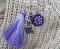 Purple Friendship Brooch with Pompon 